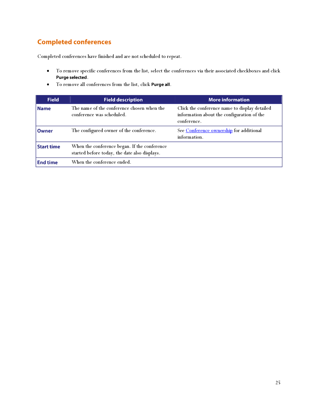 TANDBERG MCU 4500, MSE 8510 manual To remove all conferences from the list, click 