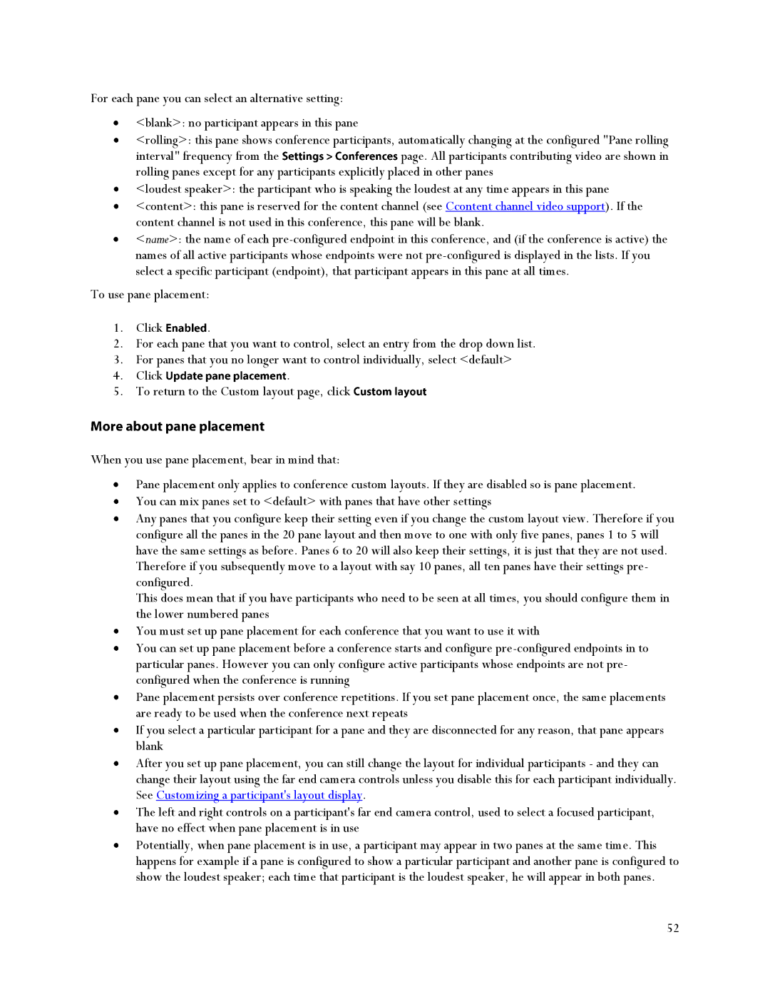 TANDBERG MSE 8510, MCU 4500 manual To return to the Custom layout page, click 