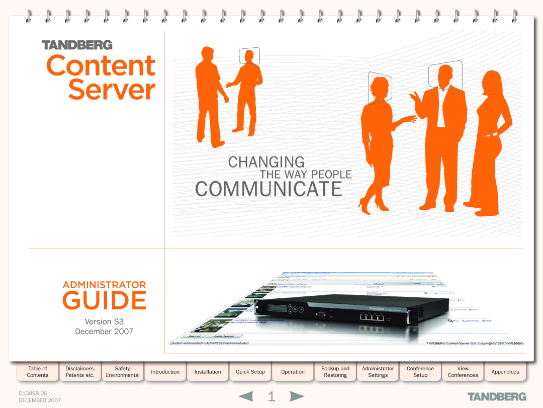 TANDBERG S3 manual Content Server 