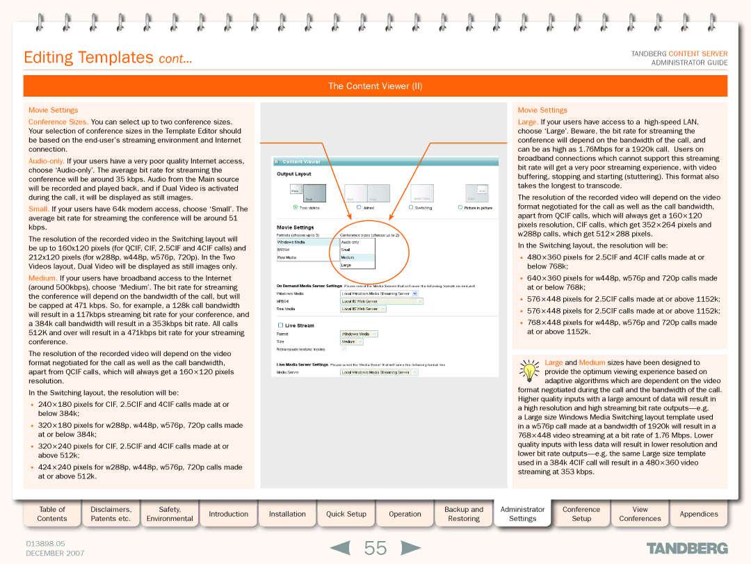 TANDBERG S3 manual Editing Templates 