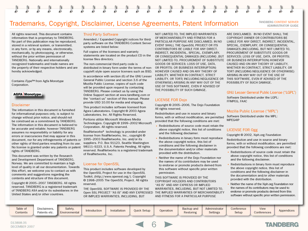 TANDBERG S3 manual GNU Lesser General Public License Lgpl 