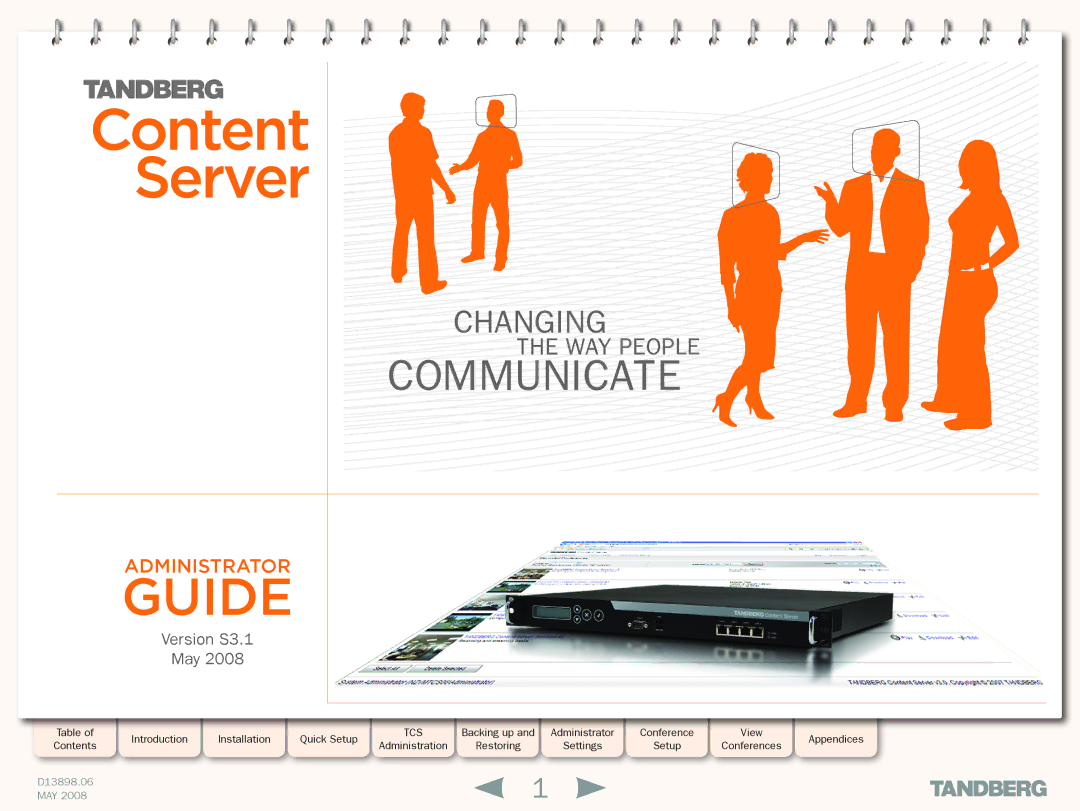 TANDBERG S3.1 manual Content Server 