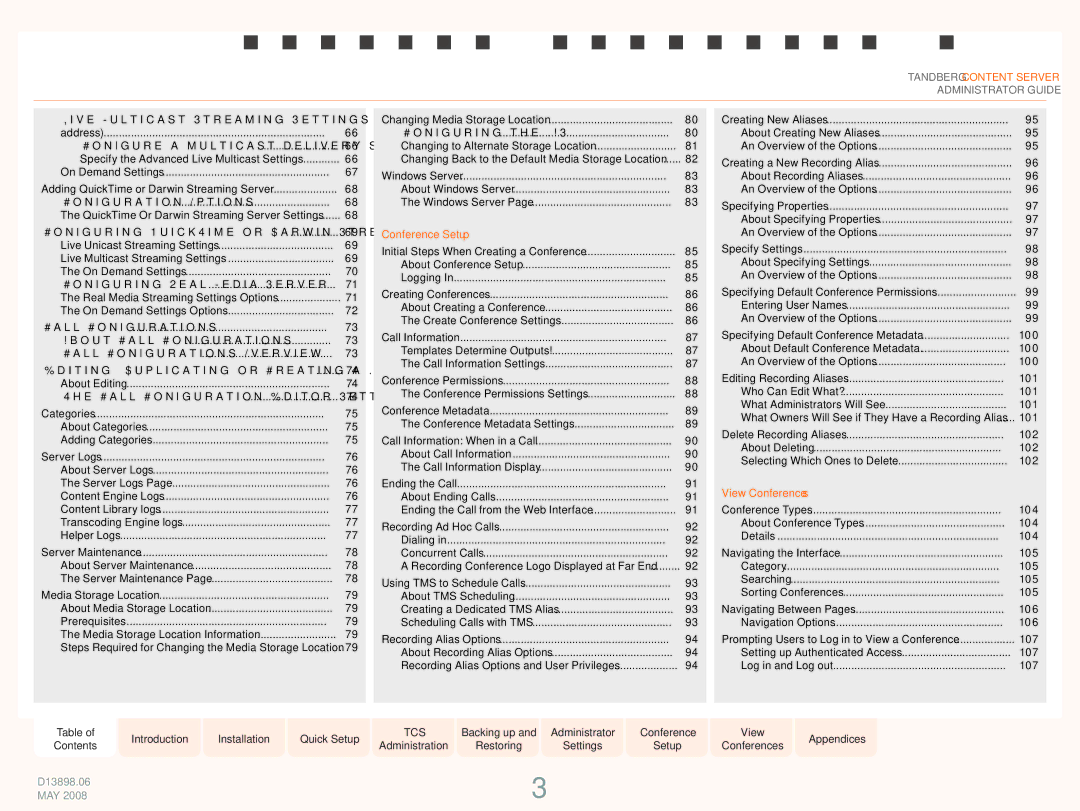 TANDBERG S3.1 manual View Conferences 