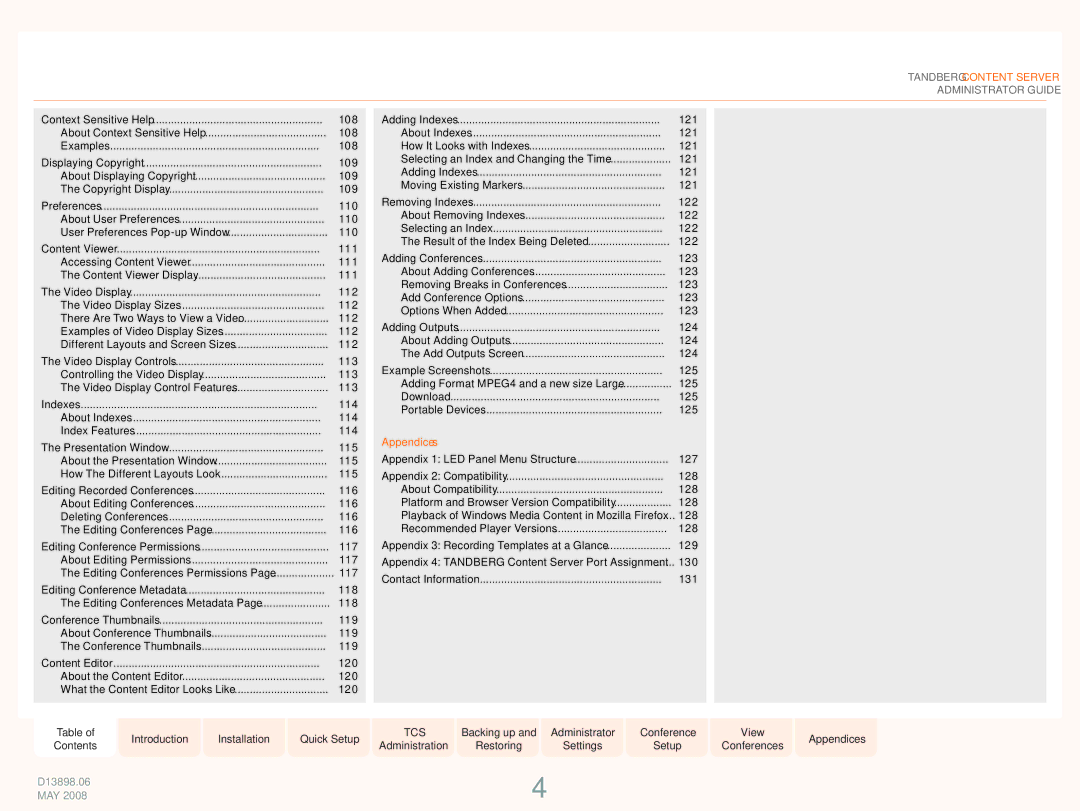 TANDBERG S3.1 manual 129 