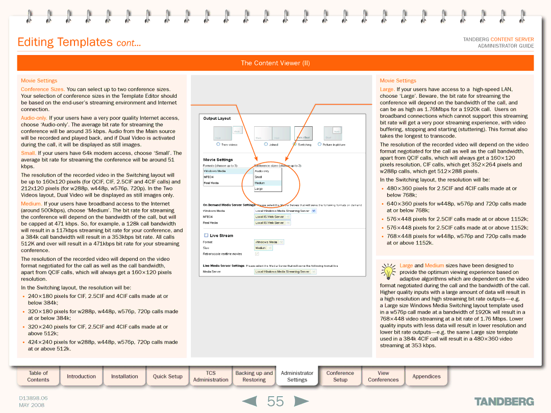 TANDBERG S3.1 manual Backing up Administrator 