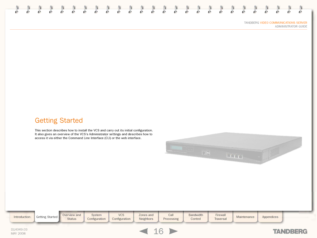 TANDBERG Security Camera manual Getting Started 