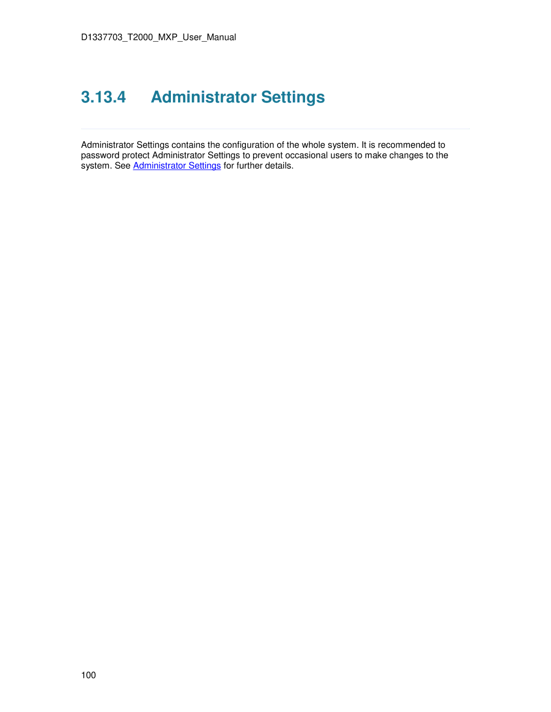 TANDBERG T2000 MXP user manual Administrator Settings 