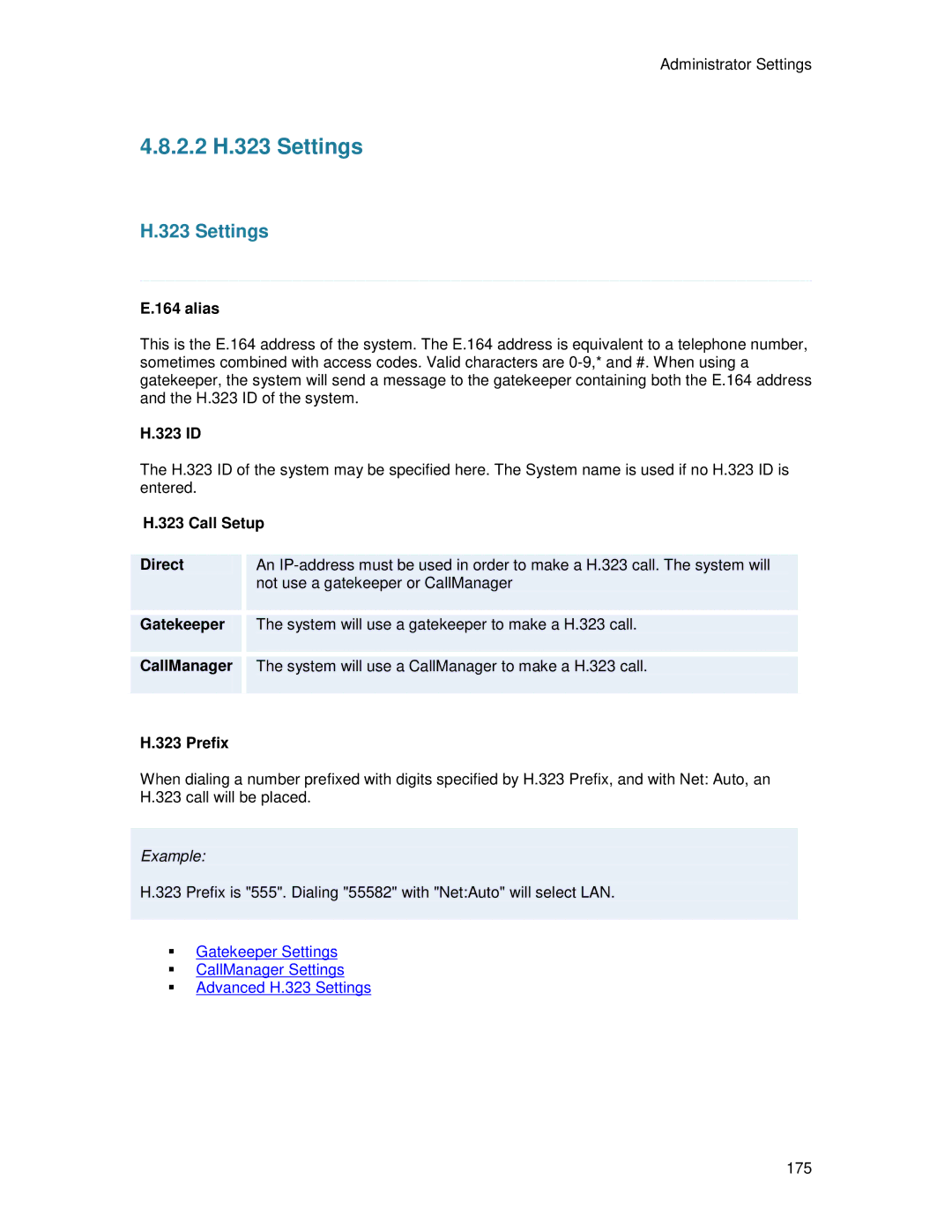 TANDBERG T2000 MXP user manual 2.2 H.323 Settings 