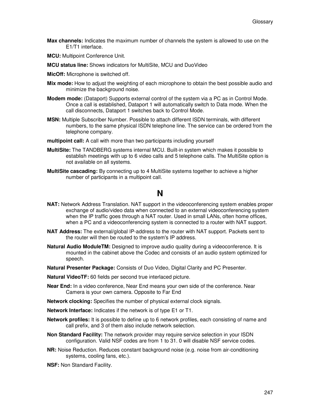 TANDBERG T2000 MXP user manual 