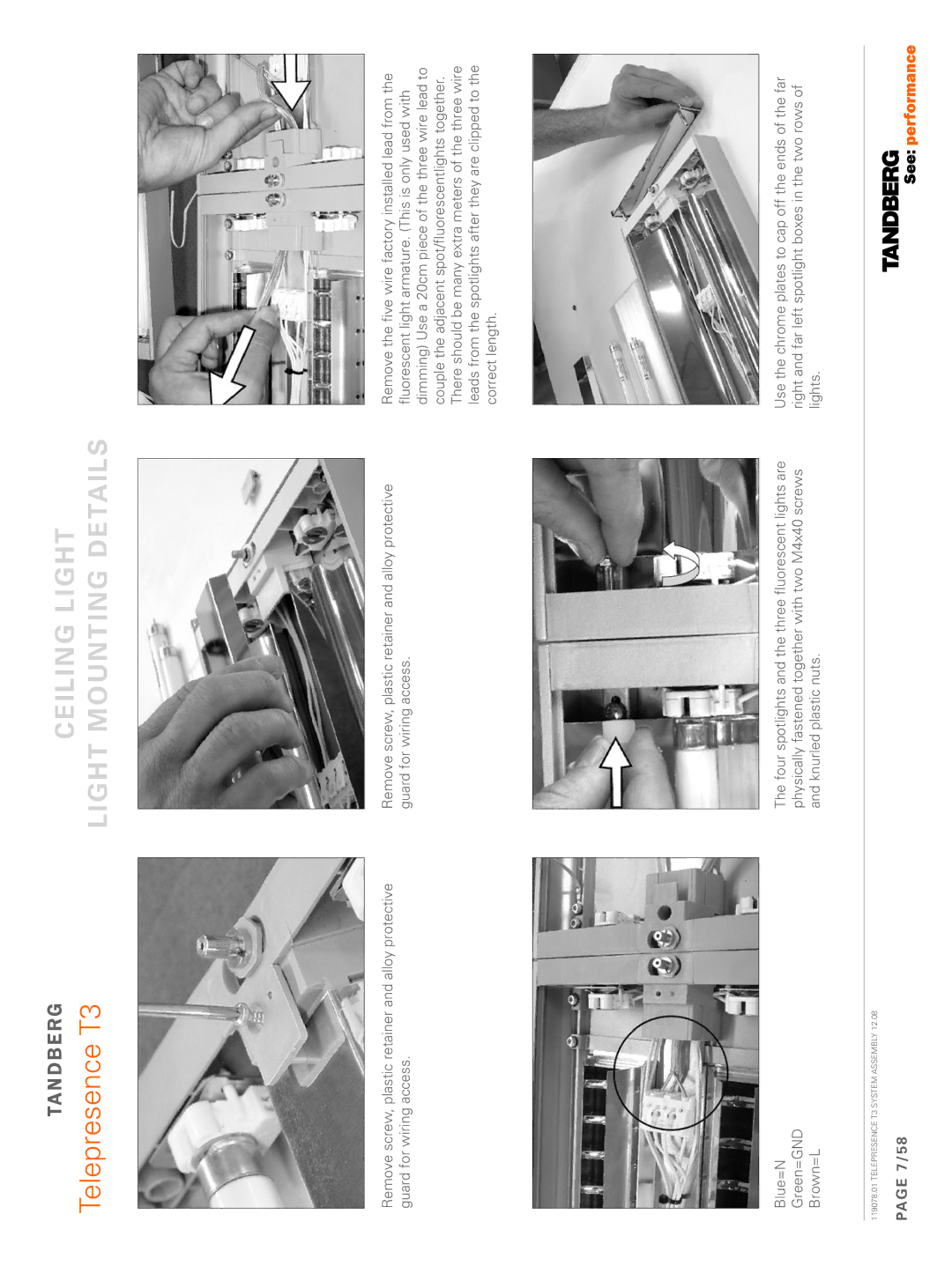 TANDBERG manual Telepresence T3, Light mounting details 