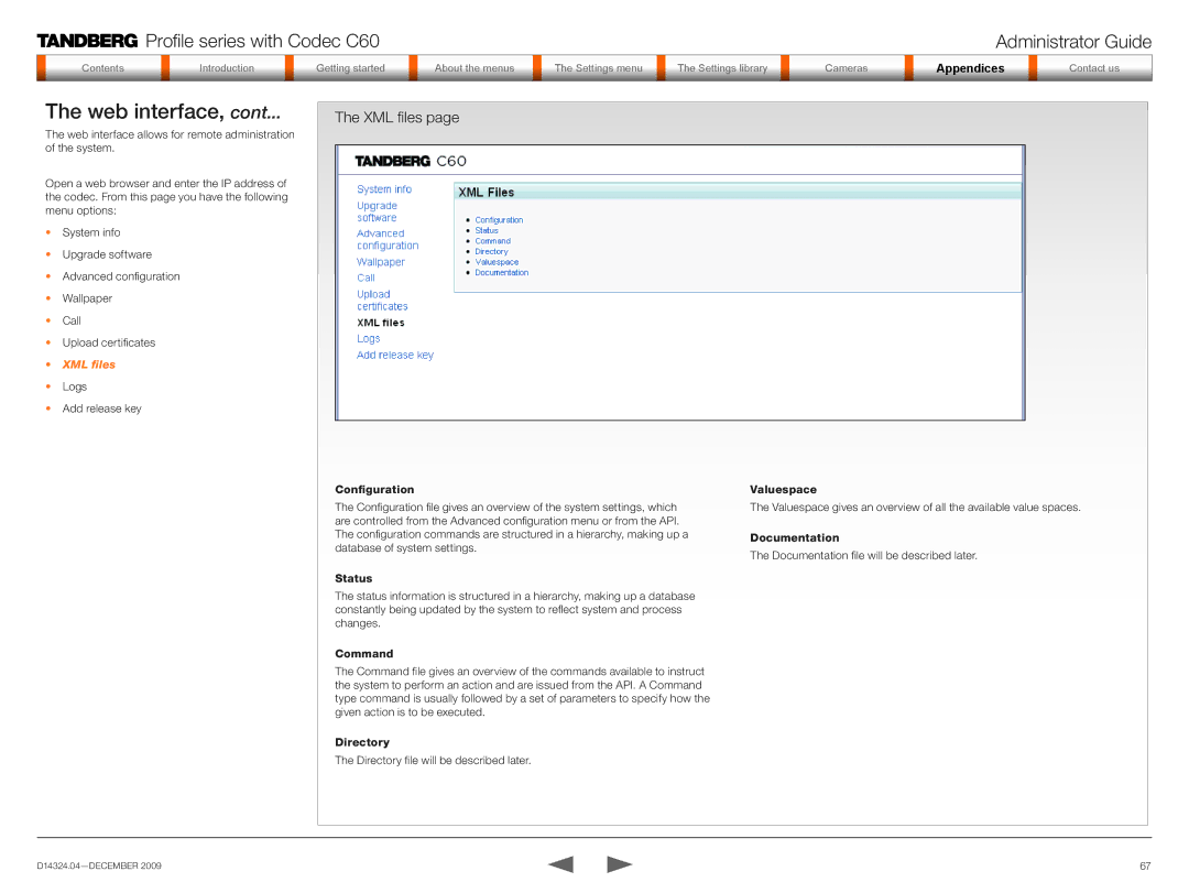 TANDBERG TC2.1 manual XML files, Configuration 