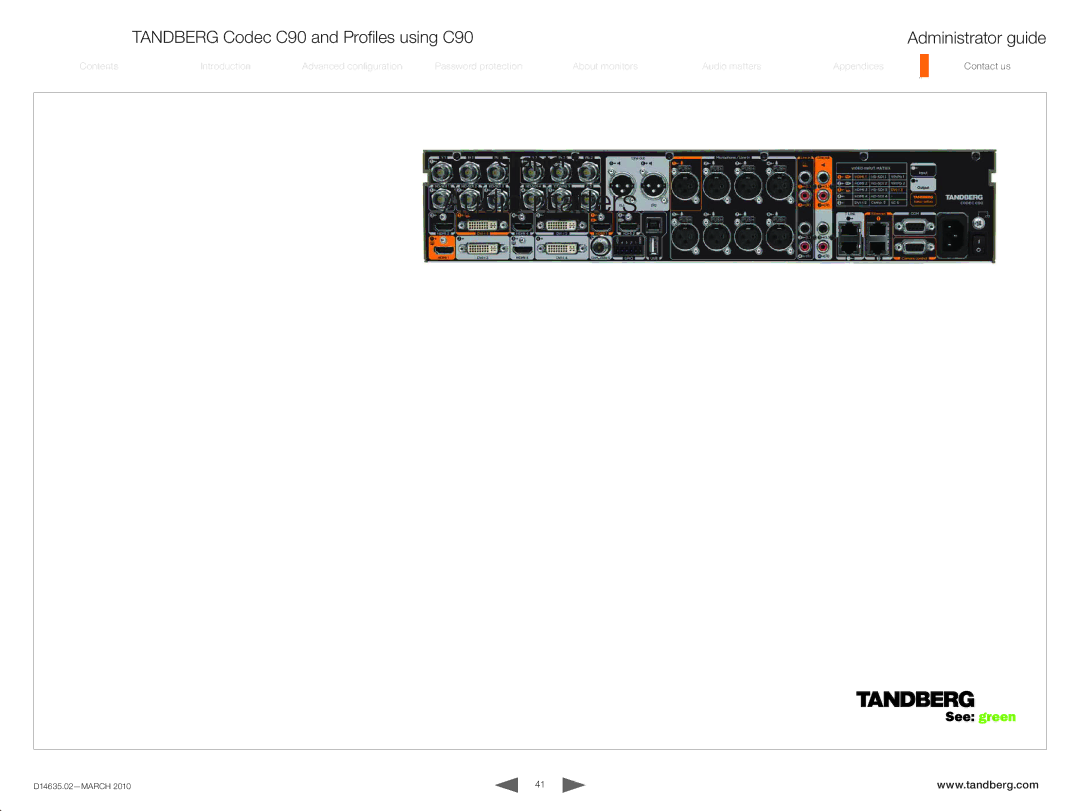 TANDBERG TC3.0 manual Audio matters 