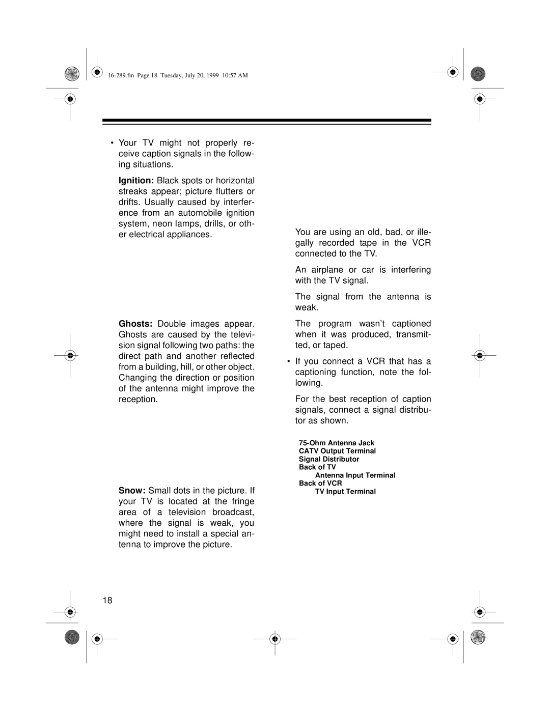 Tandy 16-289 owner manual Fm Page 18 Tuesday, July 20, 1999 1057 AM 