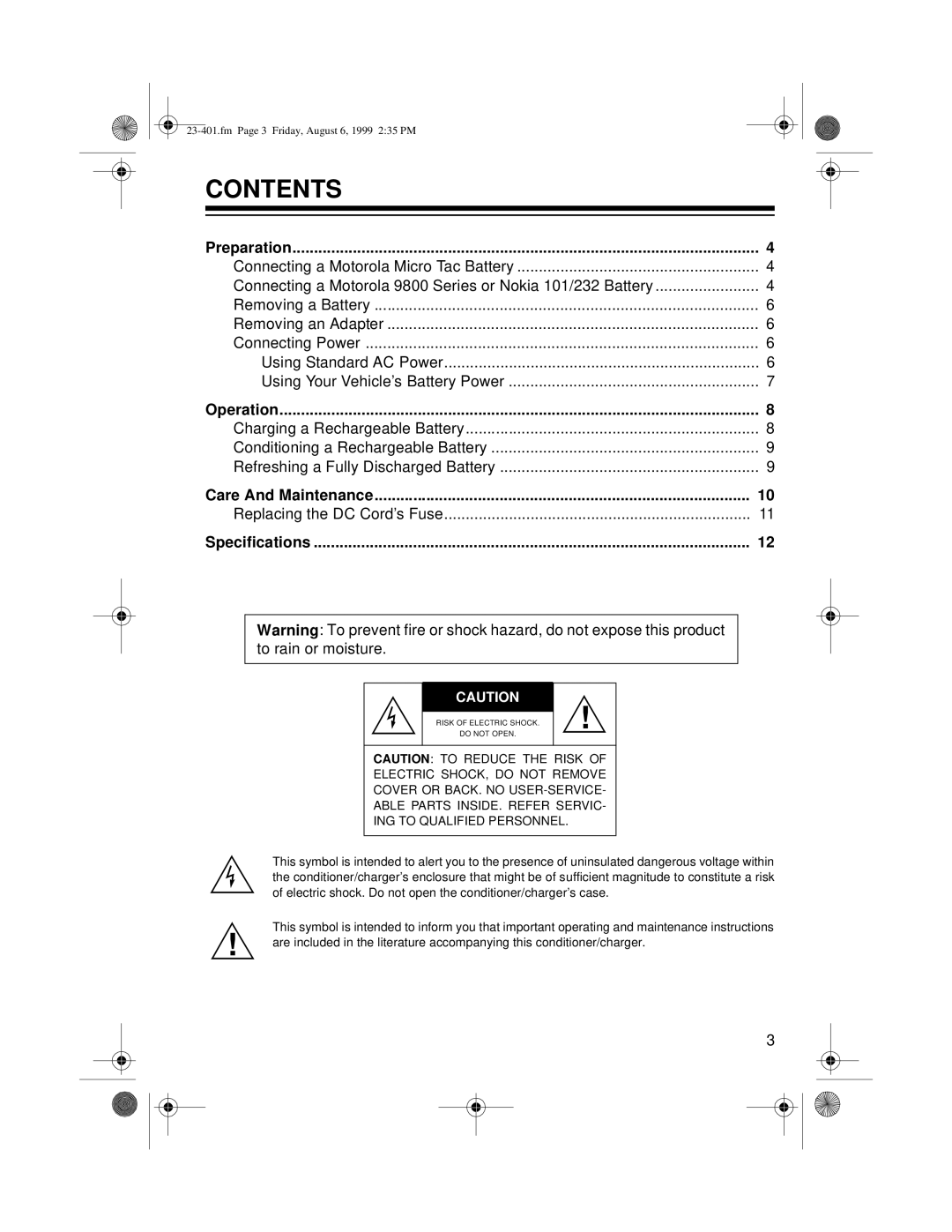 Tandy 23-401 owner manual Contents 