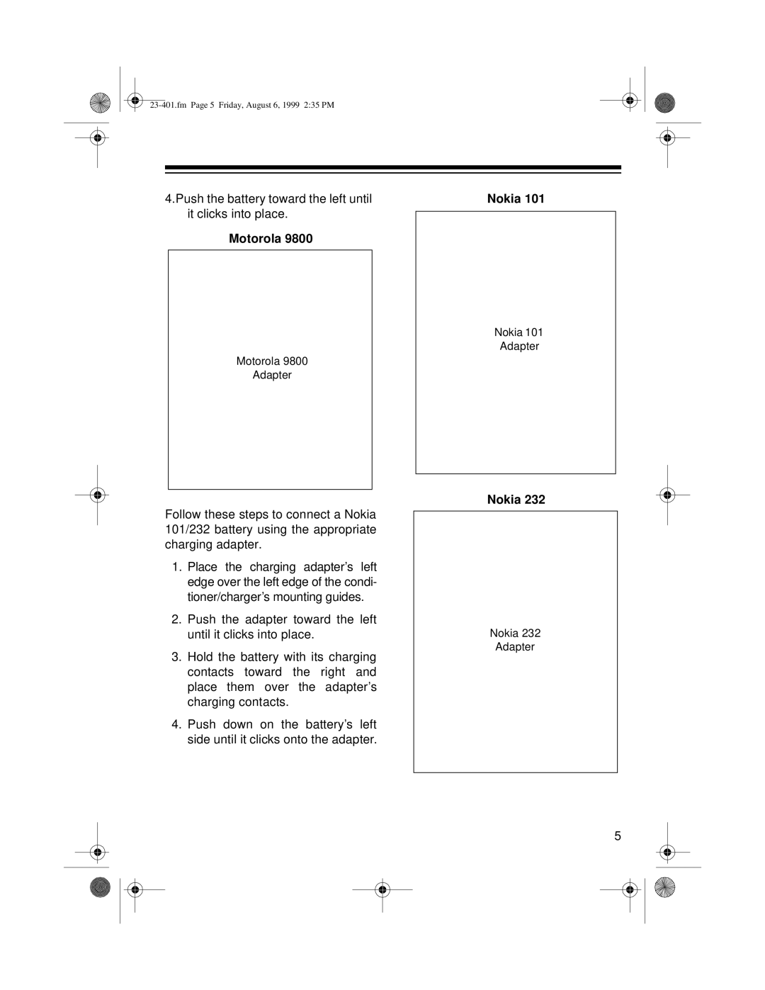 Tandy 23-401 owner manual Nokia 