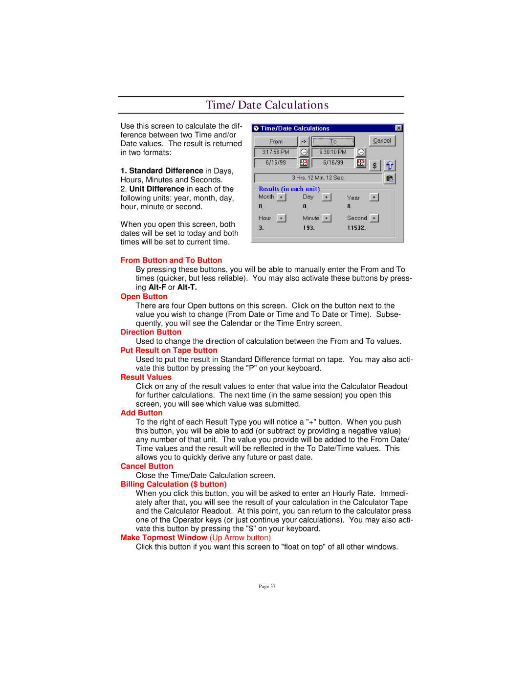 Tangent 2.2 manual Time/Date Calculations 