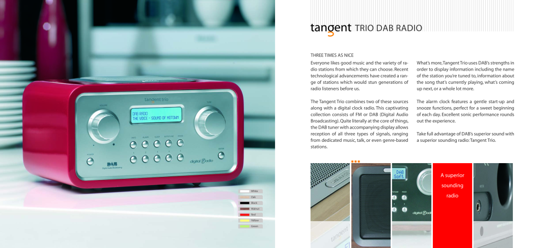 Tangent Audio FM/AM Radio Clock manual Trio Dab Radio, a superior sounding radio, Asuperior sounding radio 