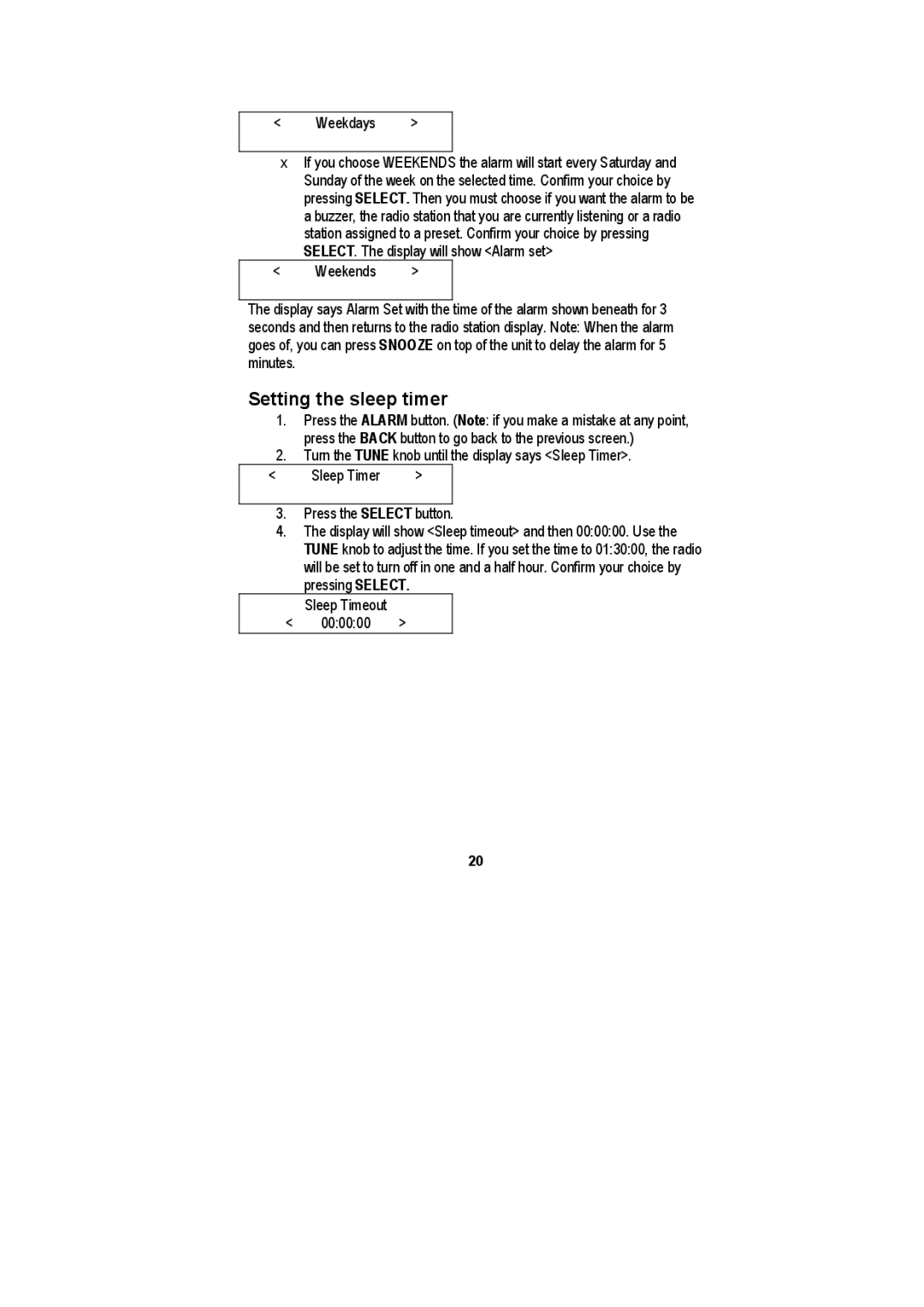 Tangent Audio Quattro MKII manual Setting the sleep timer 