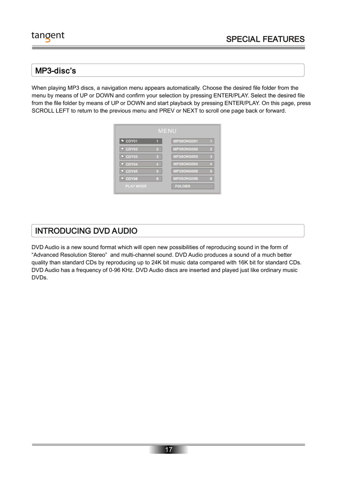 Tangent D-101 manual Introducing DVD Audio 