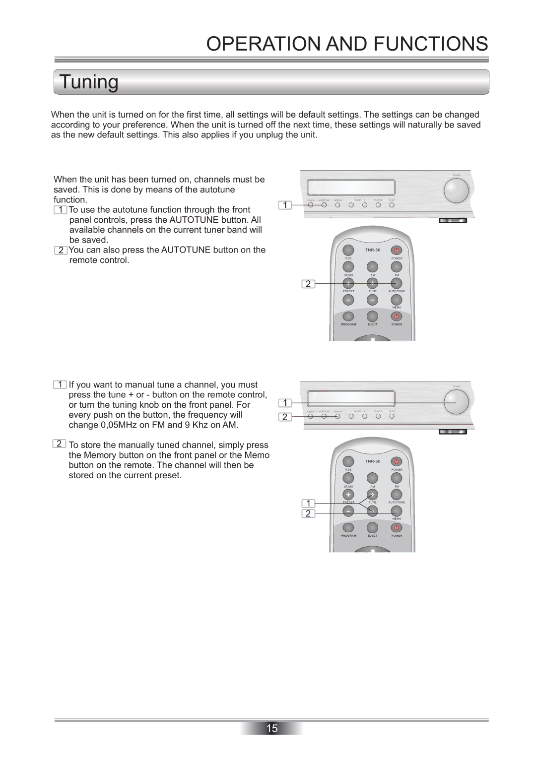 Tangent TNR-50 instruction manual Tuning 