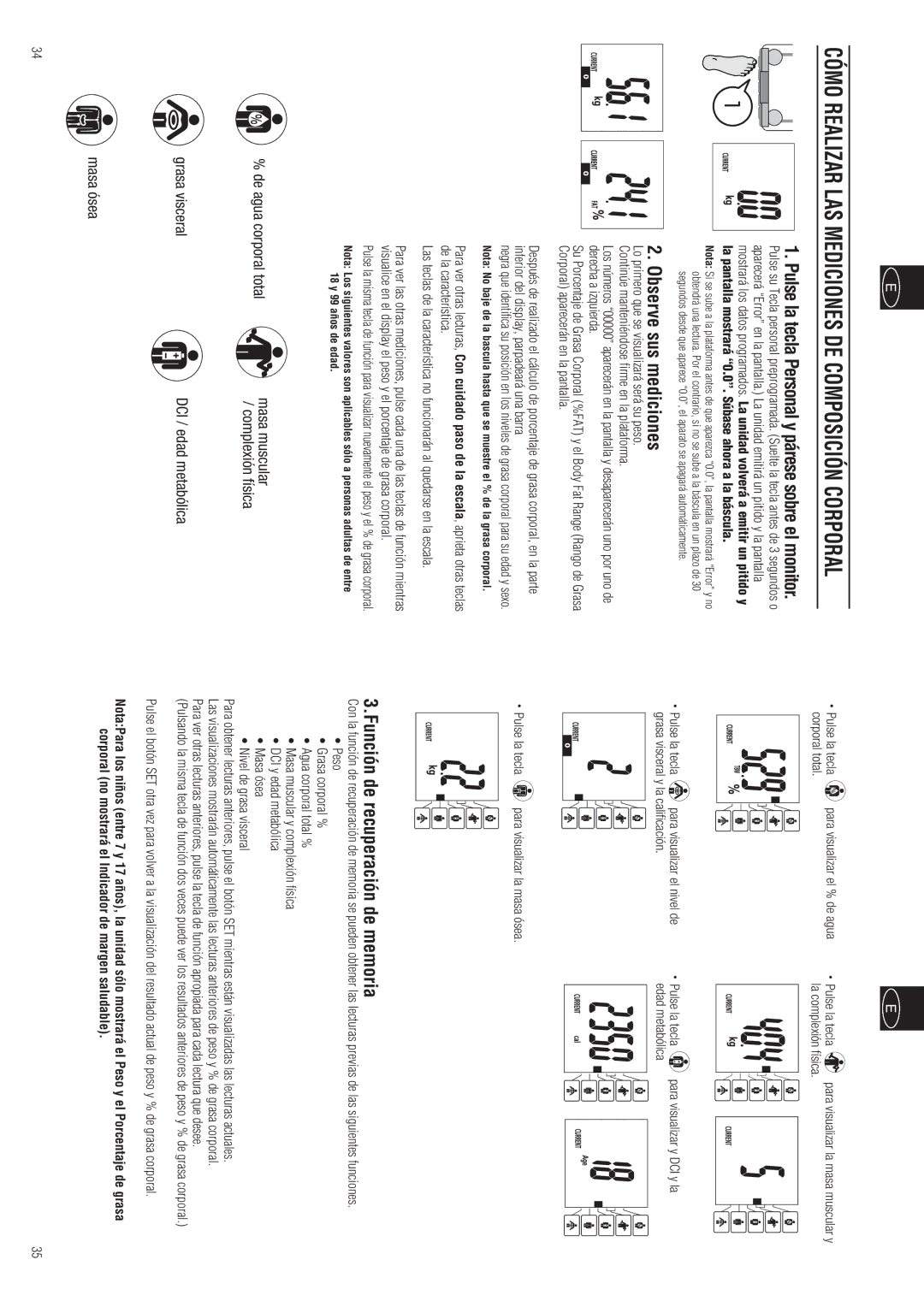 Tanita BC-557 instruction manual Pulse la tecla Personal y párese sobre el monitor, Observe sus mediciones 