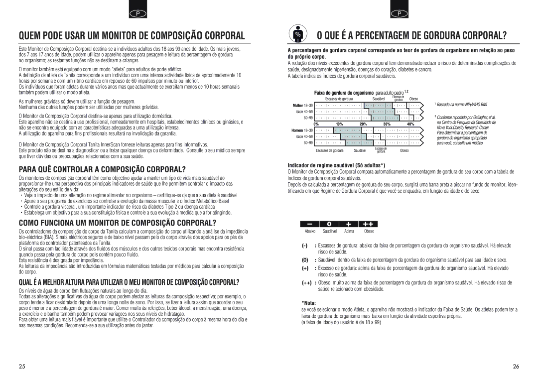 Tanita BC550 manual QUE É a Percentagem DE Gordura CORPORAL?, Para QUÊ Controlar a Composição CORPORAL? 