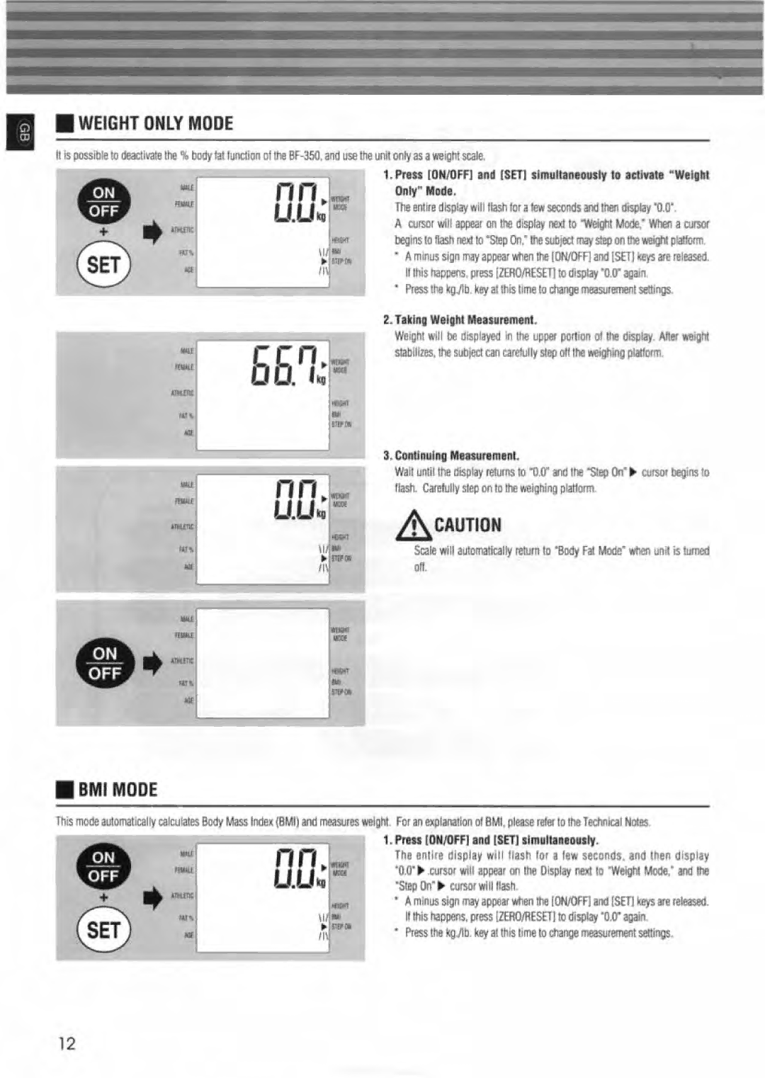 Tanita BF-350 manual 