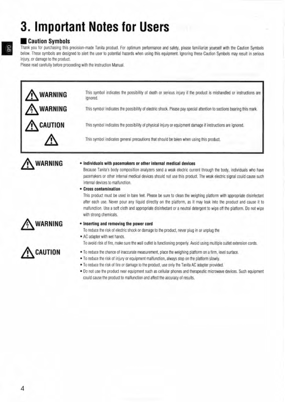 Tanita BF-350 manual 