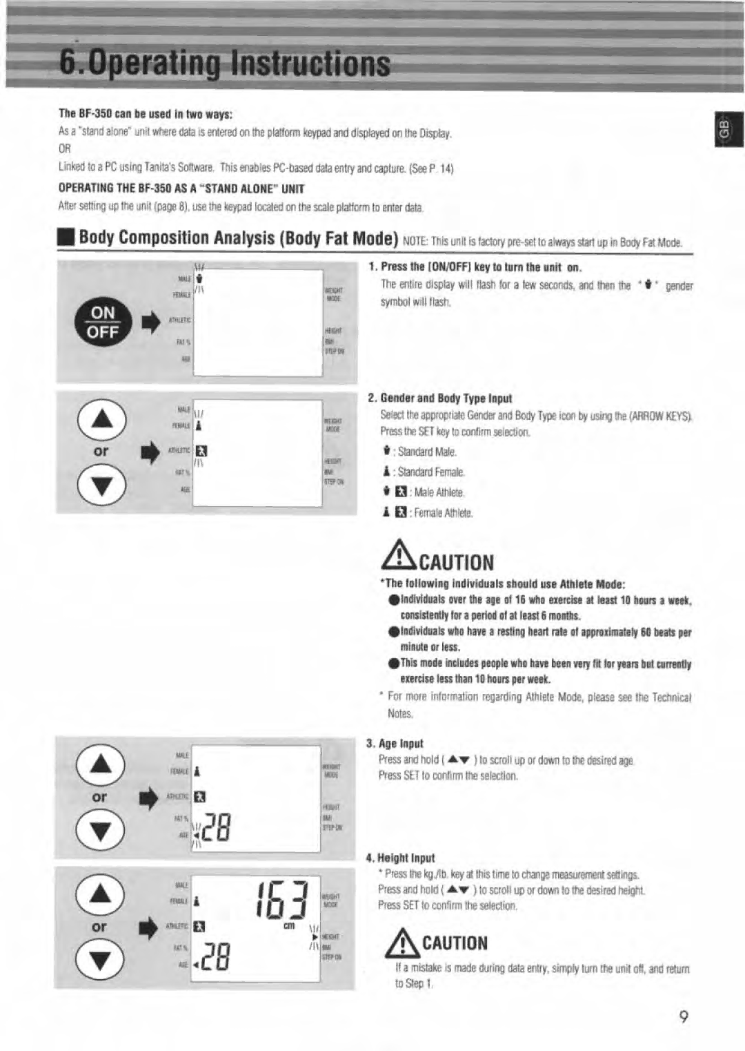 Tanita BF-350 manual 