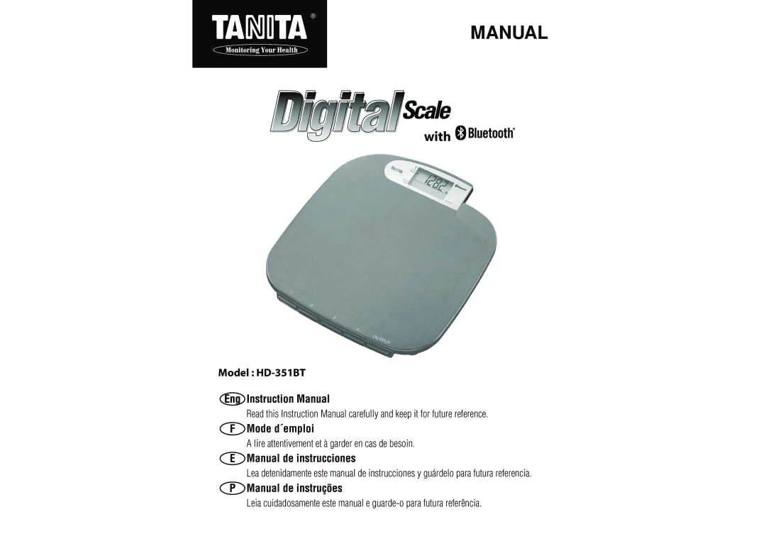 Tanita HD-351BT instruction manual Manual 