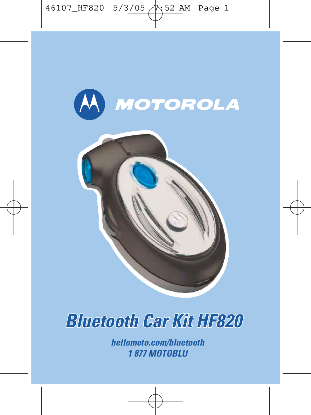 Tanita manual Bluetooth Car Kit HF820, Motoblu 