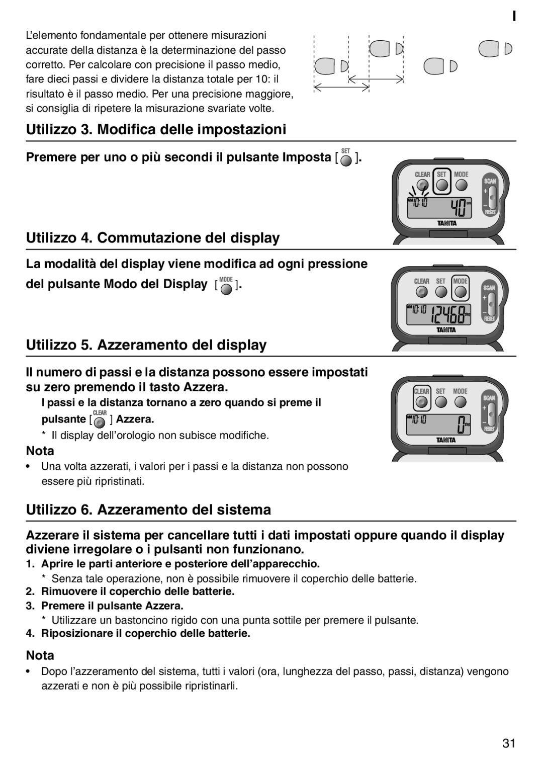 Tanita PD640 instruction manual Utilizzo 3. Modifica delle impostazioni, Utilizzo 4. Commutazione del display 