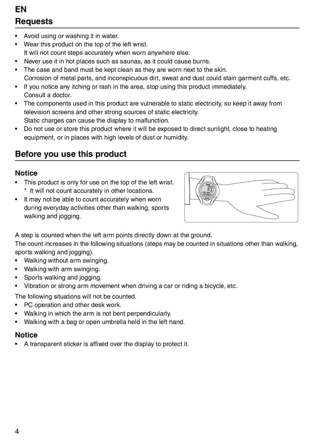 Tanita PD642 instruction manual Requests, Before you use this product 