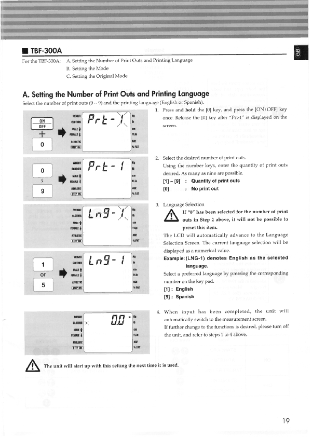 Tanita 410, TBF-300 manual 