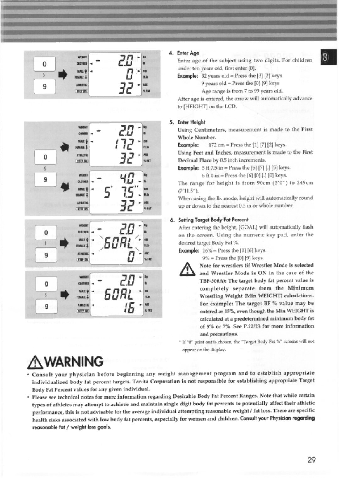 Tanita 410, TBF-300 manual 