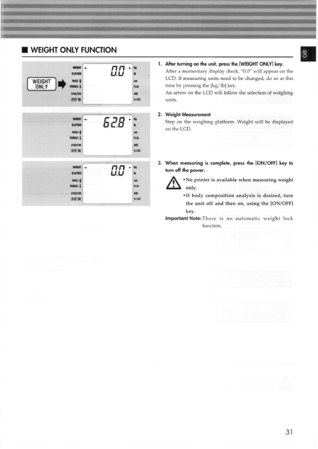 Tanita 410, TBF-300 manual 