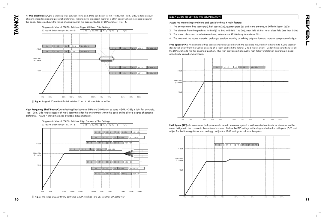 Tannoy 66D, 8D owner manual Guide to Setting the Equalisation 