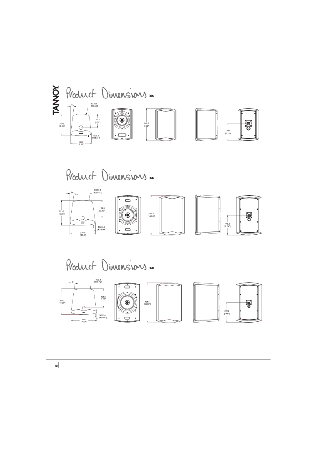 Tannoy DI6T, DI5T, DI8 DCT, DI6 DCT, DI5 DCT user manual Di5 Di6 Di8 