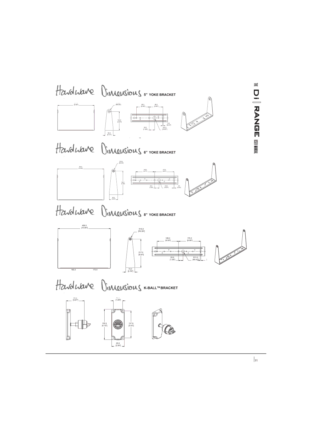 Tannoy DI5T, DI6T, DI8 DCT, DI6 DCT, DI5 DCT user manual Balltmbracket 