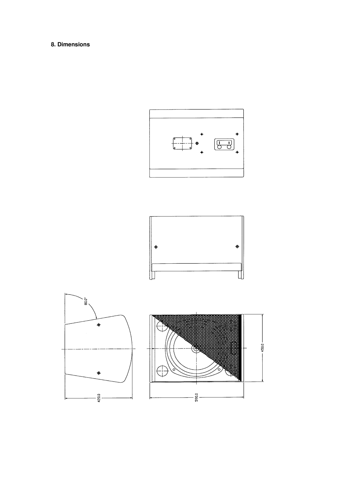 Tannoy I15 user manual Dimensions 