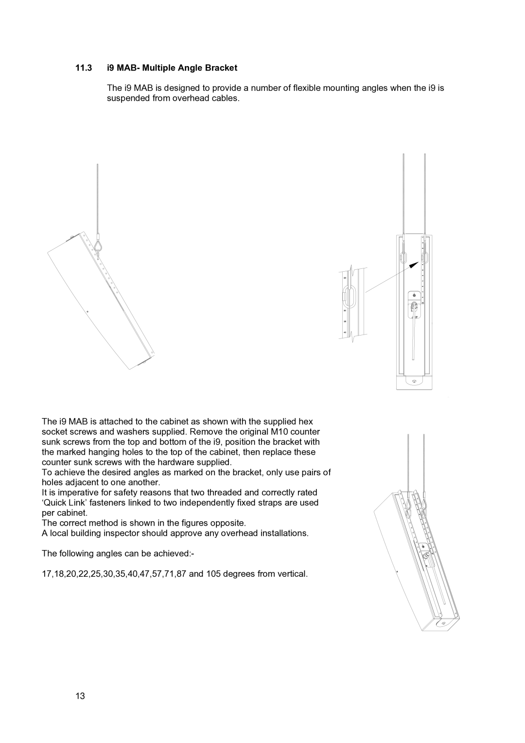 Tannoy I9 user manual 11.3 i9 MAB- Multiple Angle Bracket 