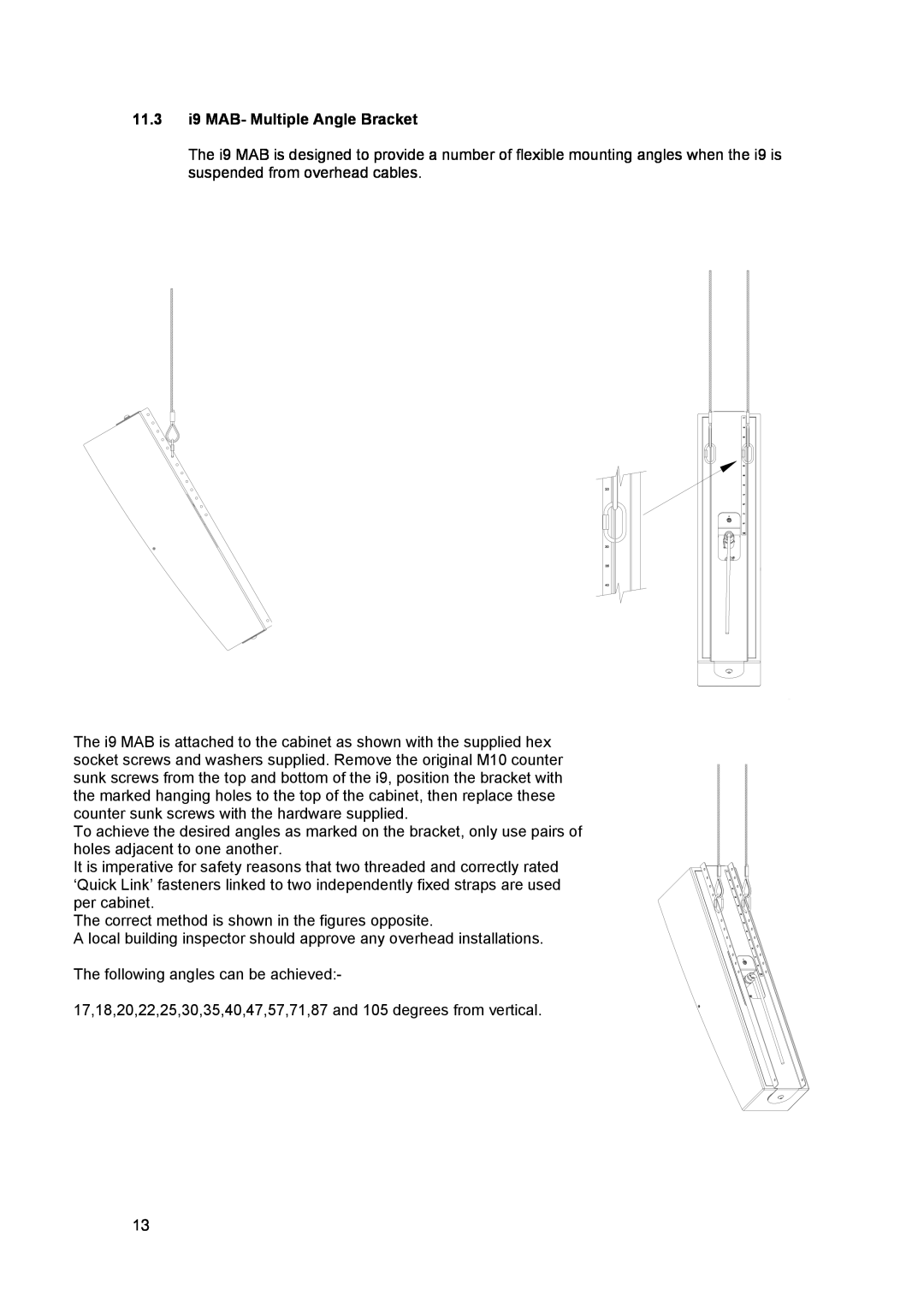 Tannoy I9 user manual 11.3i9 MAB- Multiple Angle Bracket 