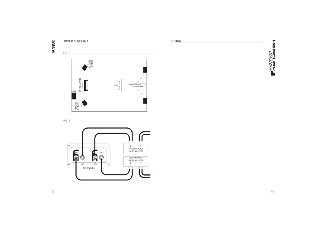 Tannoy Mercury F Custom owner manual Metre Or More 