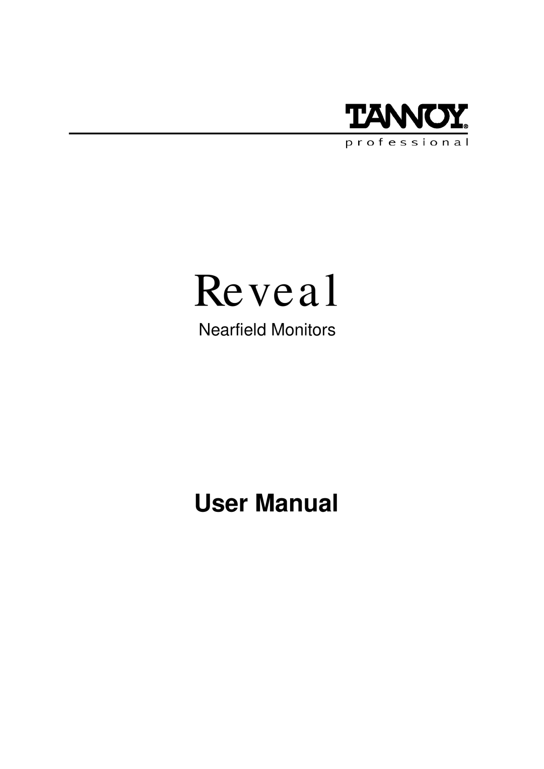 Tannoy Reveal user manual 