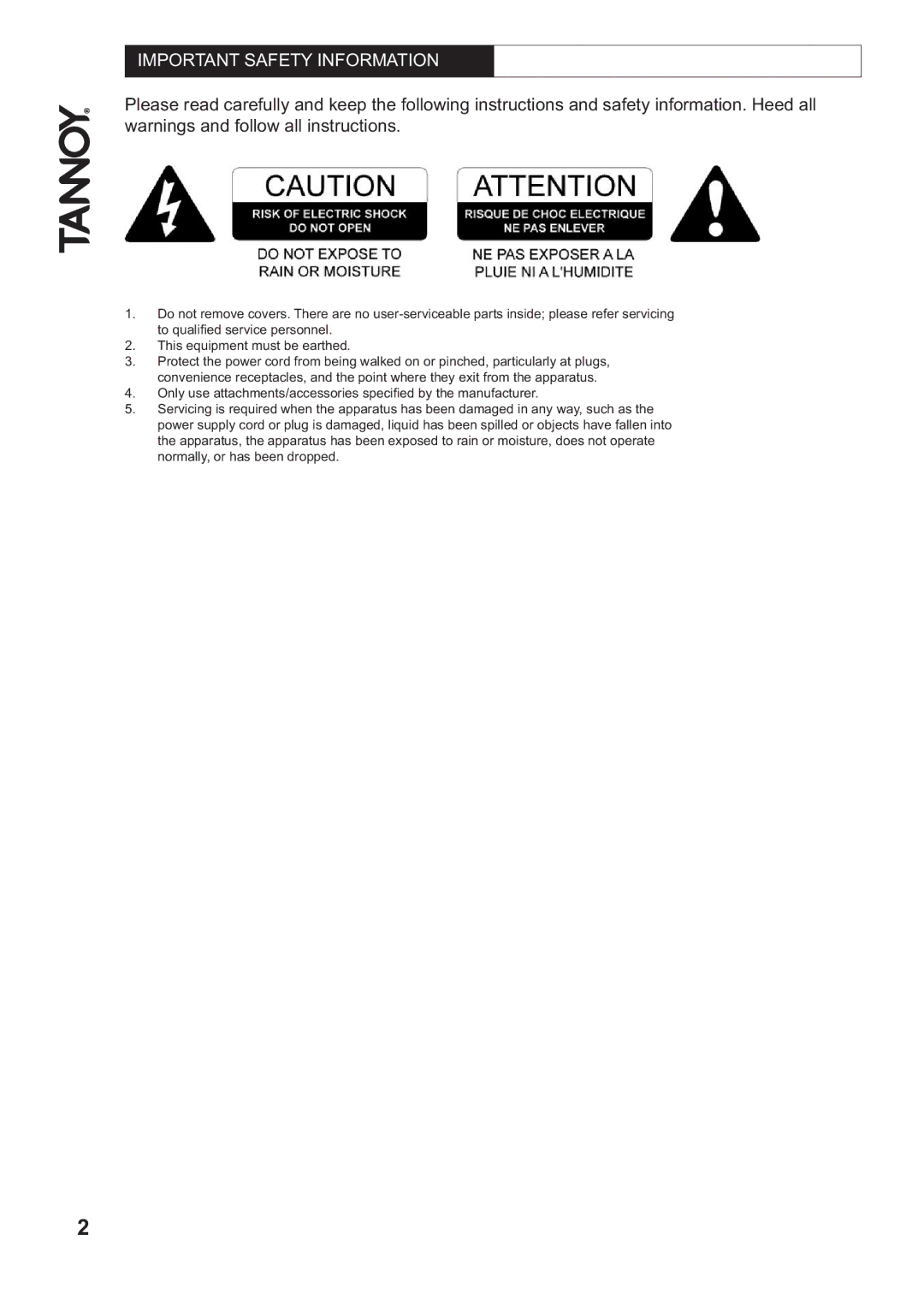 Tannoy SC1 manual 