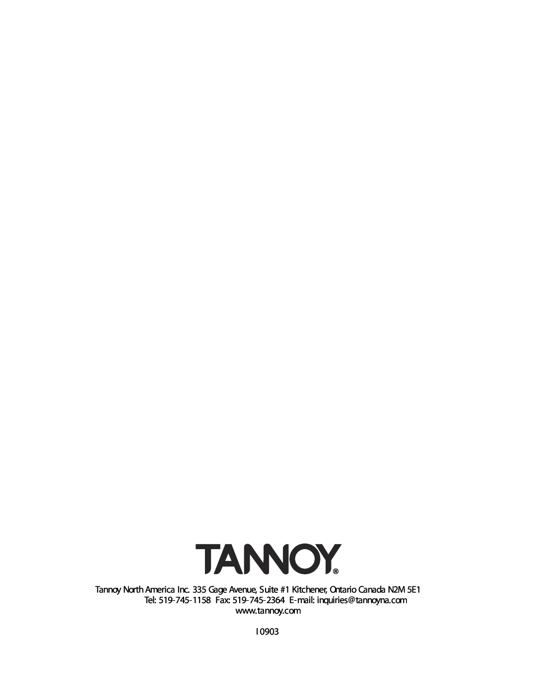 Tannoy SUBWOOFERS manual 