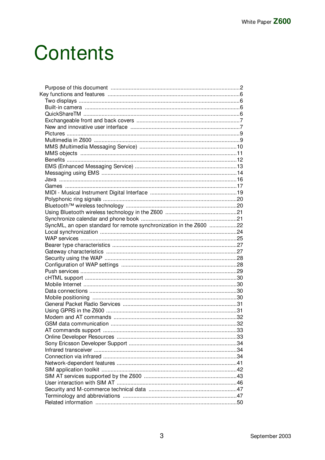 Tannoy Z600 manual Contents 