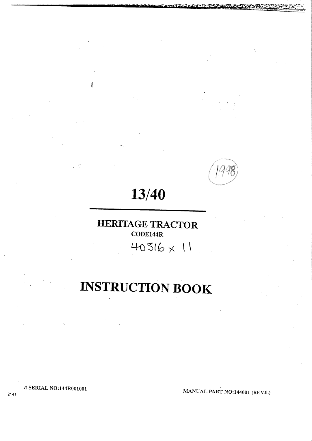 Tapco International Corporation 144R manual 