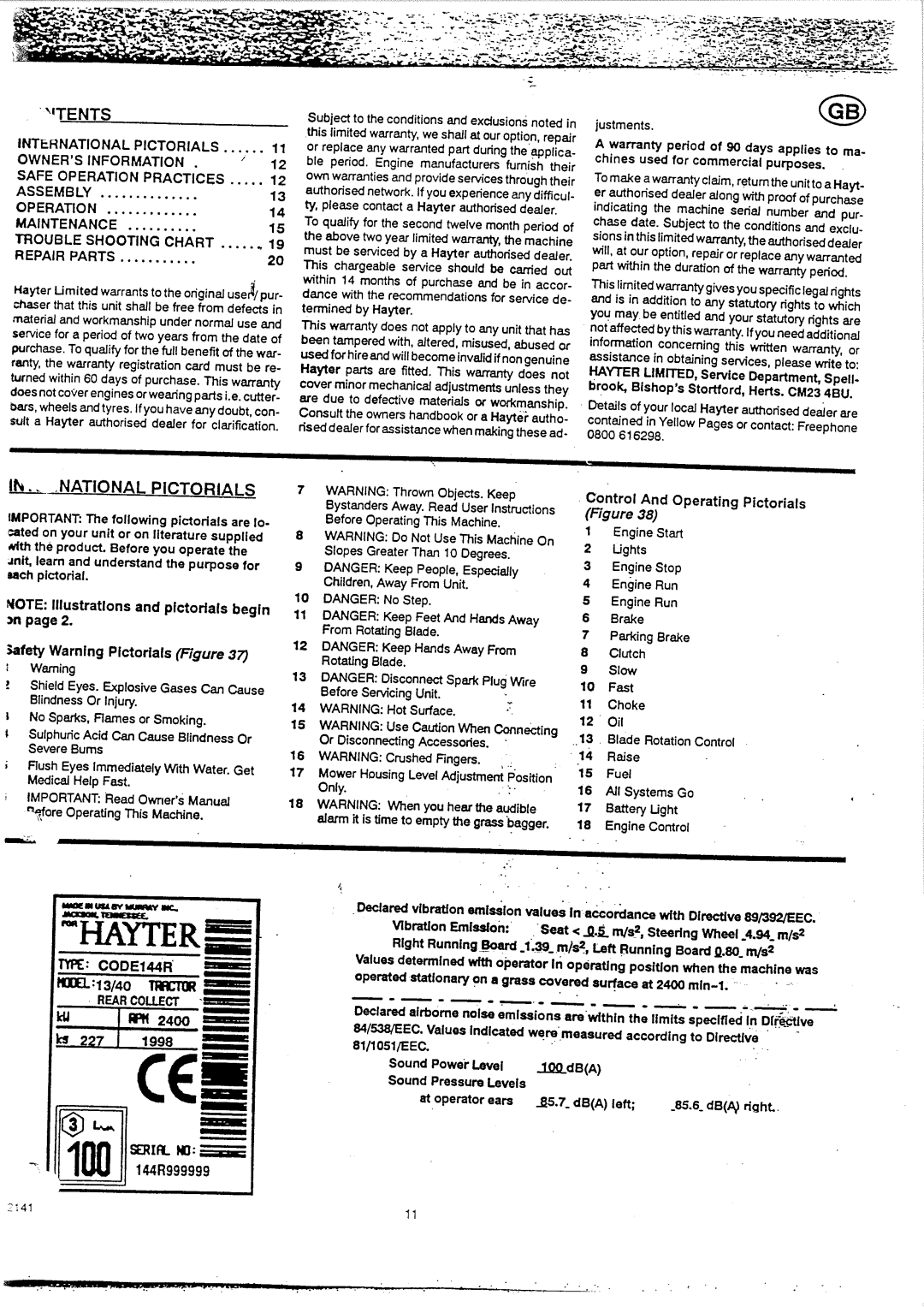 Tapco International Corporation 144R manual 