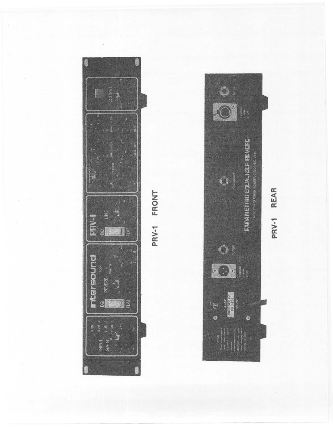 Tapco PRV-1 manual 